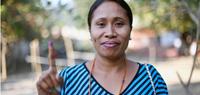 Voters turn out in Dili to cast their vote for the parliamentary elections in the morning. (Photo: UNMIT/Martine Perret, 7 July, 2012)