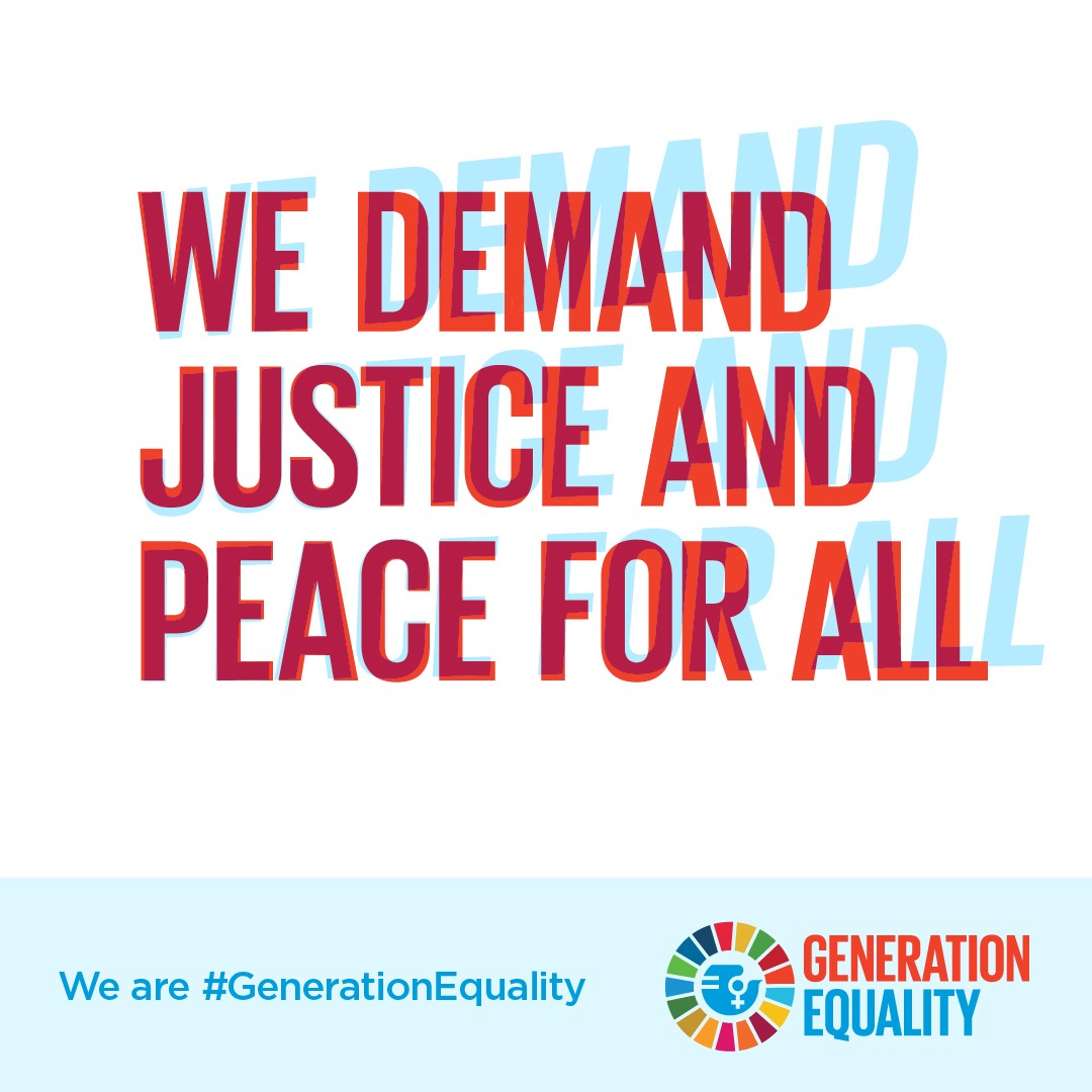 We demand justice and peace for all