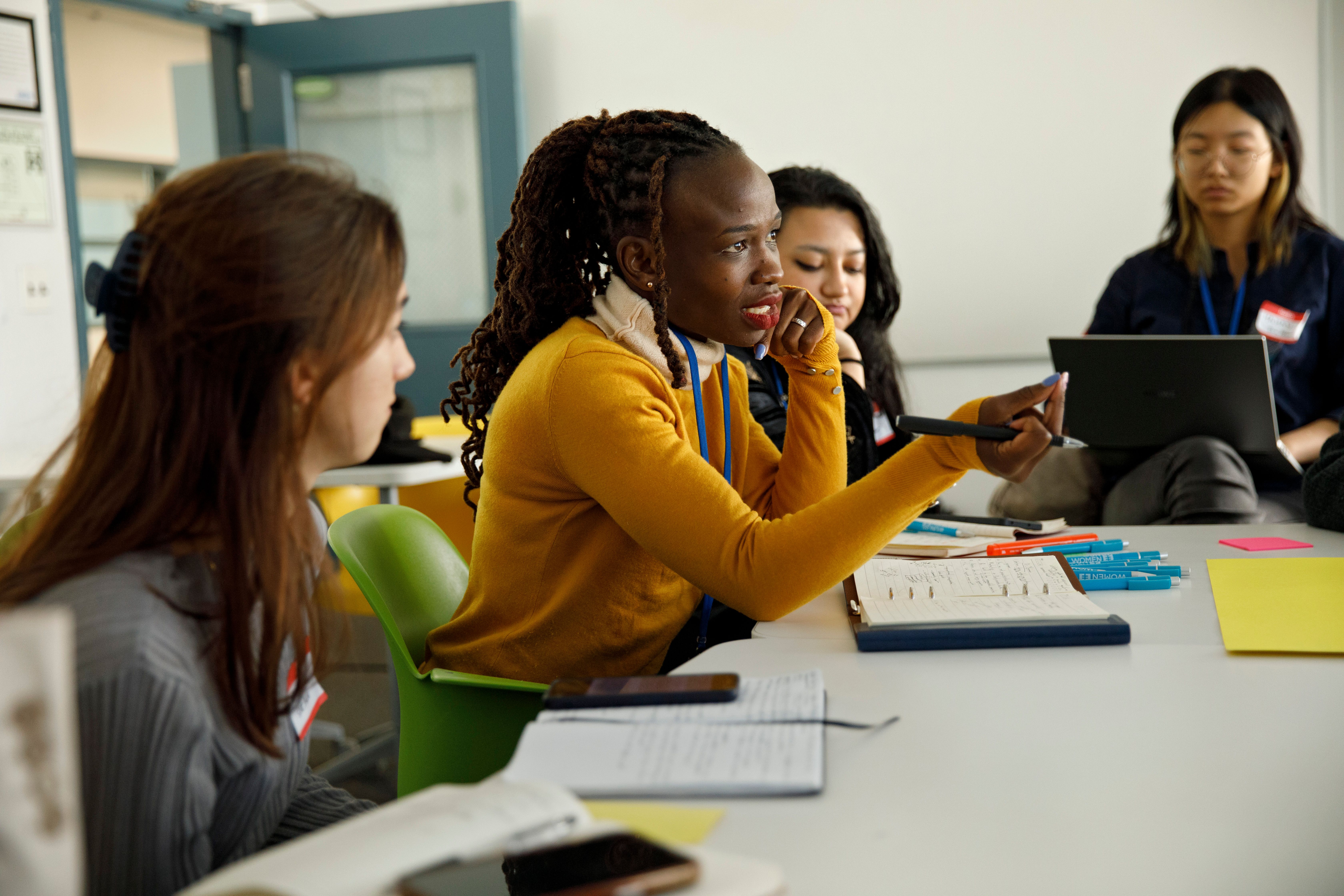 Youth participants at the annual CSW Youth Forum on the sidelines of the 68th session of the Commission on the Status of Women.